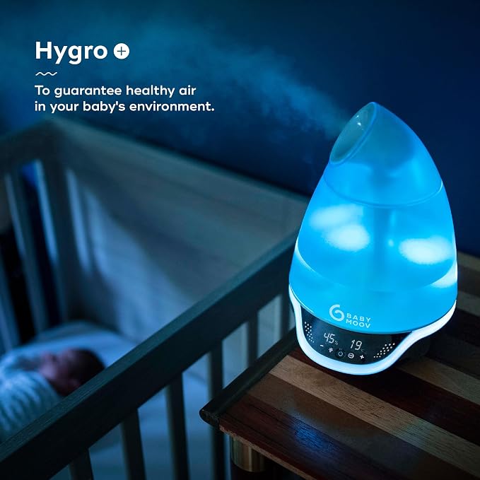 Babymoov Hygro Plus Cool Mist Humidifier 3-in-1 Humidity Control, Multicolored Night Light & Essential Oil Diffuser Easy Use and Care (NO Filter Needed) - Image 2