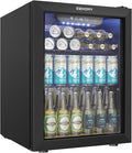 EUHOMY Beverage Refrigerator Cooler - 68 Can Mini Fridge with Glass Door for Soda, Beer, Wine, Small Refrigerator with Digital Temperature Control and Adjustable Shelves for Home Office Bar, 1.7 Cu.ft by EUHOMY