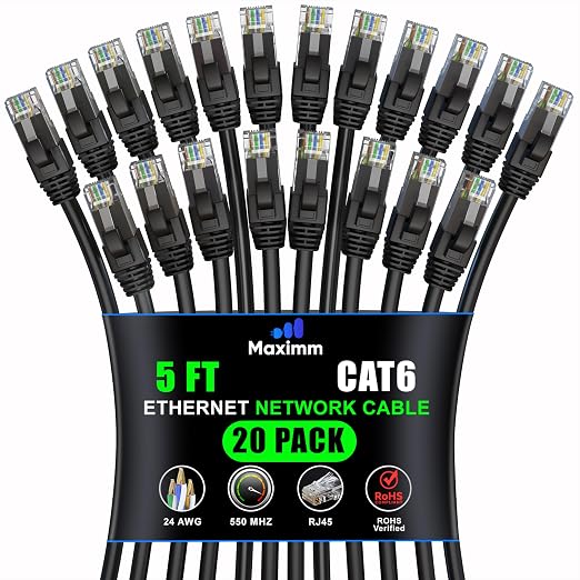 Maximm Cat 6 Ethernet Cable 5 ft by MaximmCable