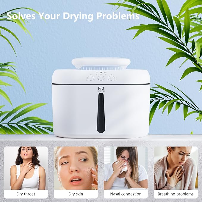 SZO Humidifiers for Bedroom Large Room, 2.5L Dual Nozzle Cool Mist Humidifier for Baby, 16dB Ultra Quiet, Top Fill, Slim Flat Design for Nightstand, Auto Shut-off - Image 9