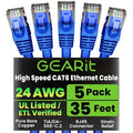 GEARit Cat 6 Ethernet Patch Cable 35 ft Blue by GEARit