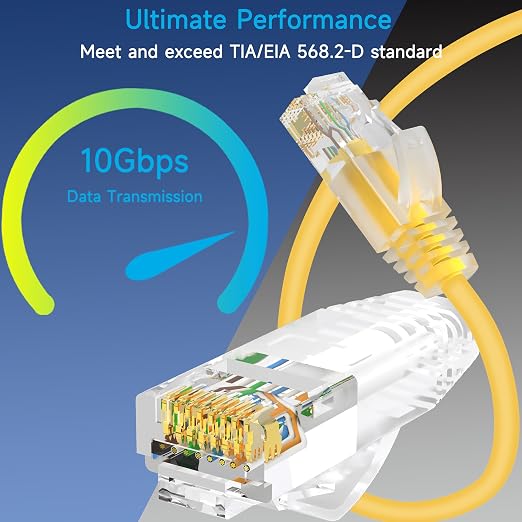 Cat6a Slim Ethernet Patch Cable 3 ft, Cat6a Patch Cable - Image 2