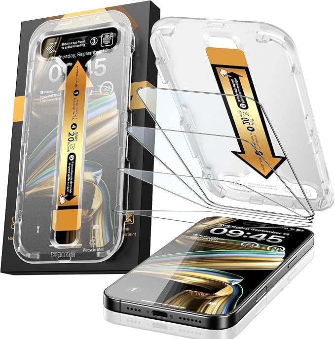 MRGLAS 4-Pack TOP 9H+ Glass for iPhone 15 Pro Max Screen Protector UNBREAK by MRGLAS