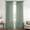 Memory Trained Pinch Pleated Curtains 96 Inches Long, Viral Linen Pinch Pleat by ANRODUO