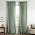 Memory Trained Pinch Pleated Curtains 120 Inches Long, Viral Linen Pinch Pleat by ANRODUO