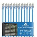 1 Foot Cat6 Patch Cables, Solid Pure Copper Patch Cord, Cat 6 Ethernet Cable by CatBose