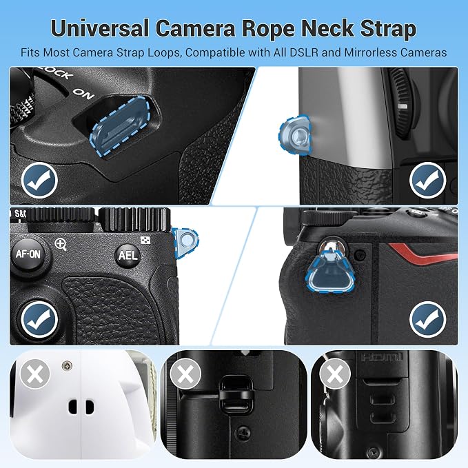 JJC 100cm Braided Rope Camera Strap, Soft Neck Shoulder Strap - Image 2