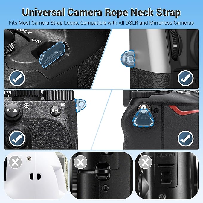 JJC 115cm Braided Rope Camera Strap, Soft Neck Shoulder Strap - Image 2
