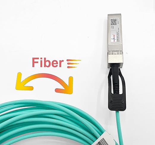 Elfcam® - 100m/328.08ft Fiber Optic Cable OM3 SFP+ to SFP+ AOC 10Gbps, - Image 5