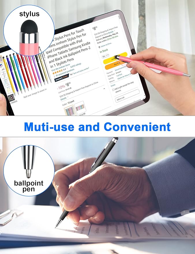 24 Pack Stylus Pens for Touch Screens innhom Stylus Pen for ipad iPhone Tablets - Image 4