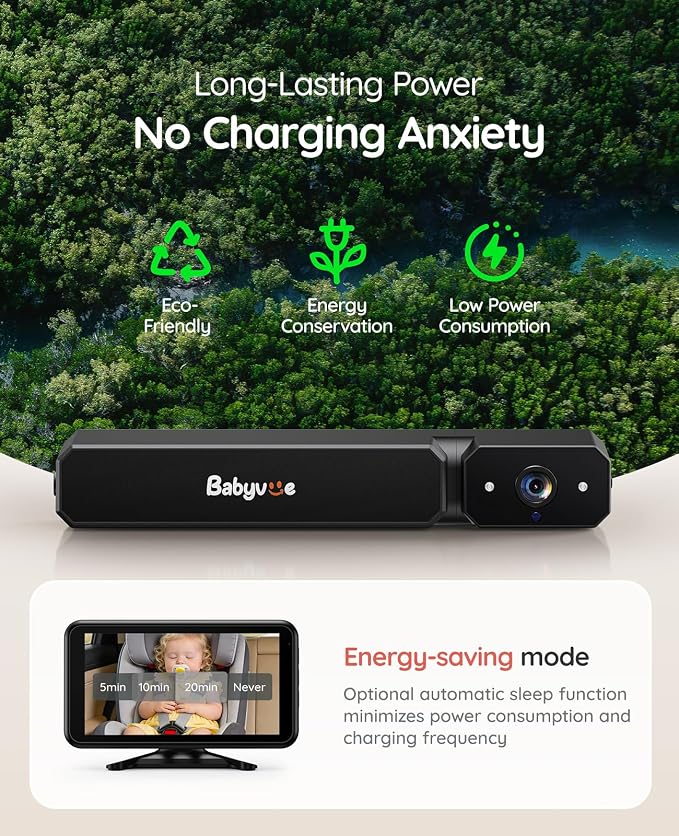 Babyvue Wireless Dual Car Camera Baby Monitor Fast Setup, HD1080P Spilt-Dispaly - Image 7