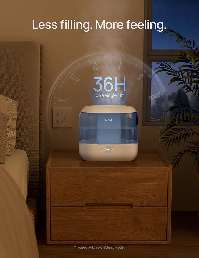 Dreo Smart Humidifiers for Bedroom-Filter Included,Top Fill 4L Humidifier Large Room with 28 dB, 36H Runtime, Touch/APP/Voice Control, Nightlight, Cool Mist Humidifiers for Baby, Plants, Indoor, Blue - Image 8