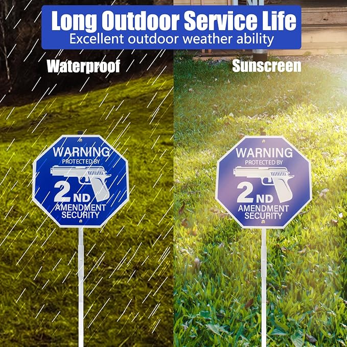 2-Pack Protected by 2nd Amendment Security Sign - Image 5