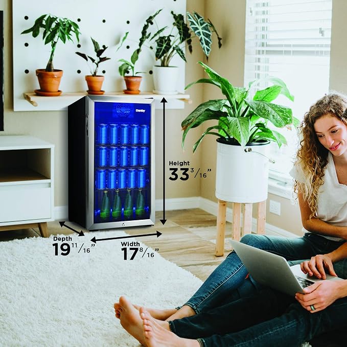 Danby DBC117A1BSSDB-6 117 Can Beverage Center, 3.1 Cu.Ft. Freestanding Drinks Refrigerator for Basement, Dining, Living Room-Bar Fridge Perfect for Beer, Pop, Water, Black/Grey - Image 2