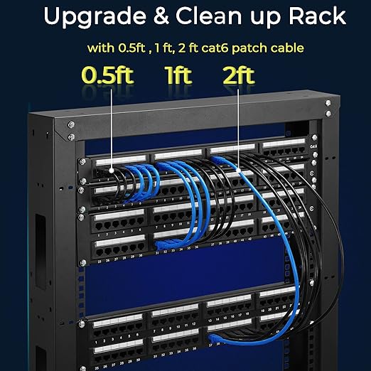 Rapink Patch Cables Cat6 0.5ft, Ethernet Patch Cable 10G, Cat 6 Patch Cable - Image 5