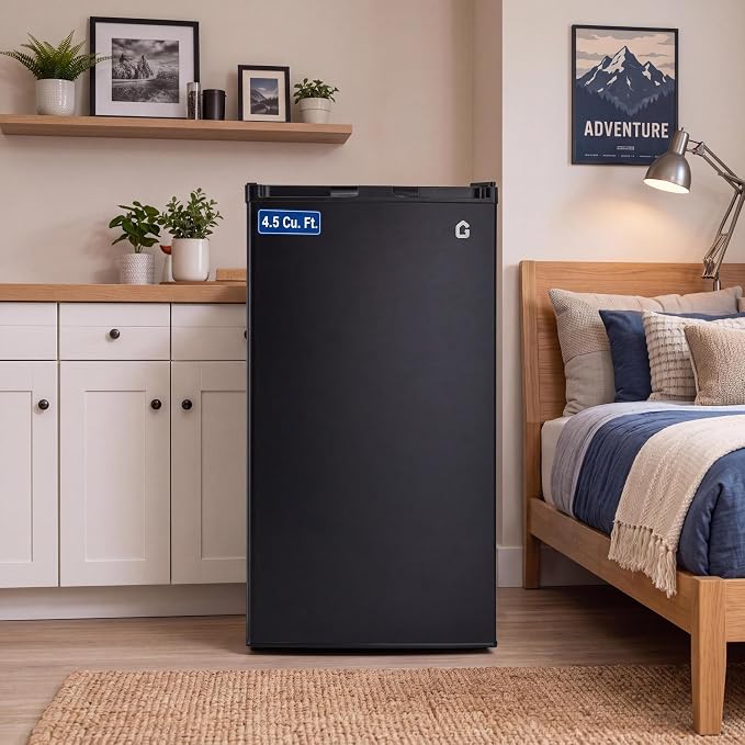 4.5 cu ft Mini Fridge Freezer, Energy-Efficient, Quiet, Adjustable Shelves | Single door, compact, for dorm, office, bedroom, kitchen, and bar use - Image 7