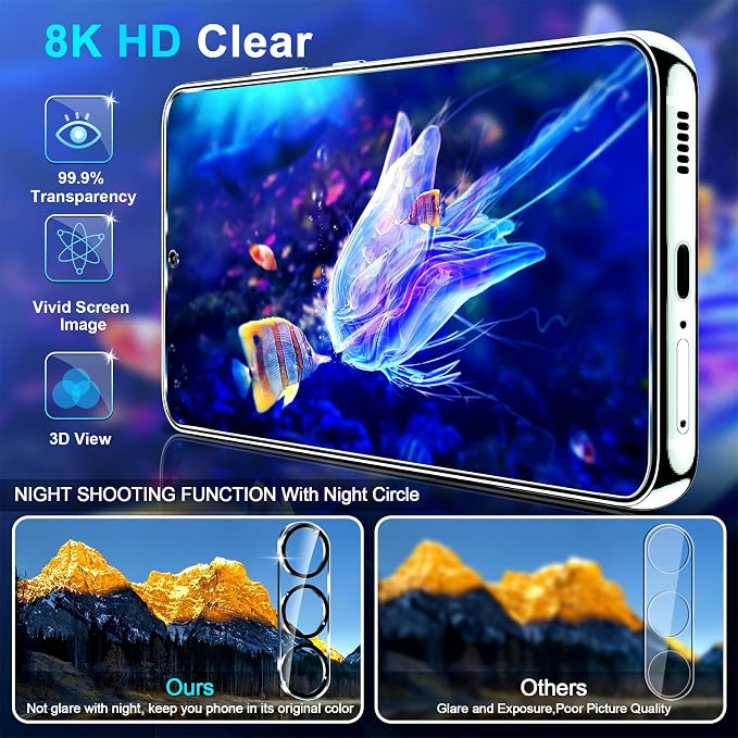 3 Pack for Samsung Galaxy S26 Screen Protector Tempered Glass + 3 Pack Camera - Image 3