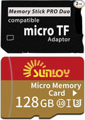 PSP Memory Stick Adapter with 128GB Micro SD Card, Micro SD/SDHC/SDXC to Memory by SUNLOY