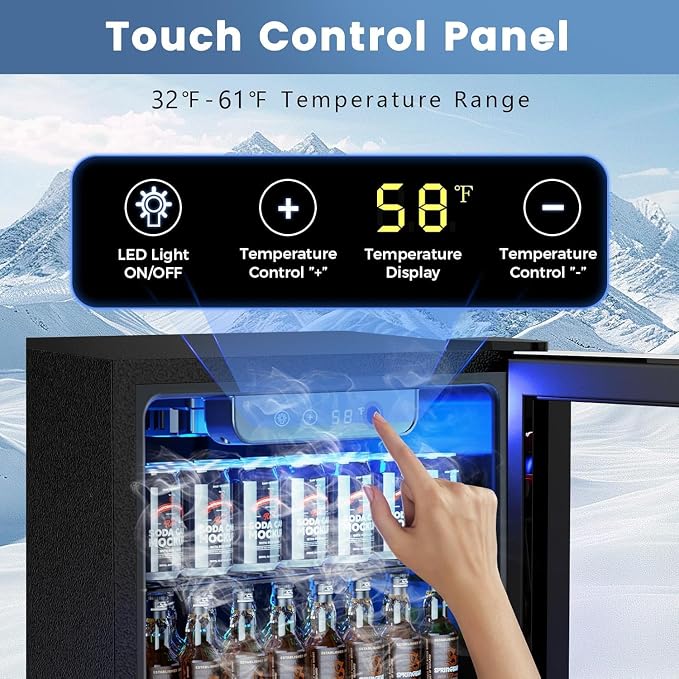 Electactic Mini Fridge 130 Can Beverage Refrigerator Cooler, 3.2 Cu.Ft Drink Fridge for Soda Wine Beer, Adjustable Temperature Control for Home Office, Black - Image 3