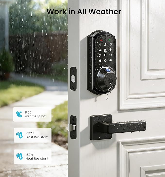 Veise VE07 Fingerprint Smart Door Lock, 7-in-1 Keyless Entry Deadbolt - Image 11