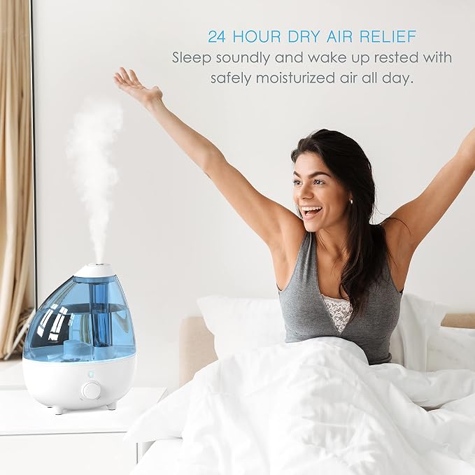 Pure Enrichment MistAire XL Ultrasonic Cool Mist Humidifier - All Day Operation for Large Rooms, 1 Gallon Tank, Variable Mist Control, Automatic Shut-Off, Whisper Quiet, and Optional Night Light - Image 2