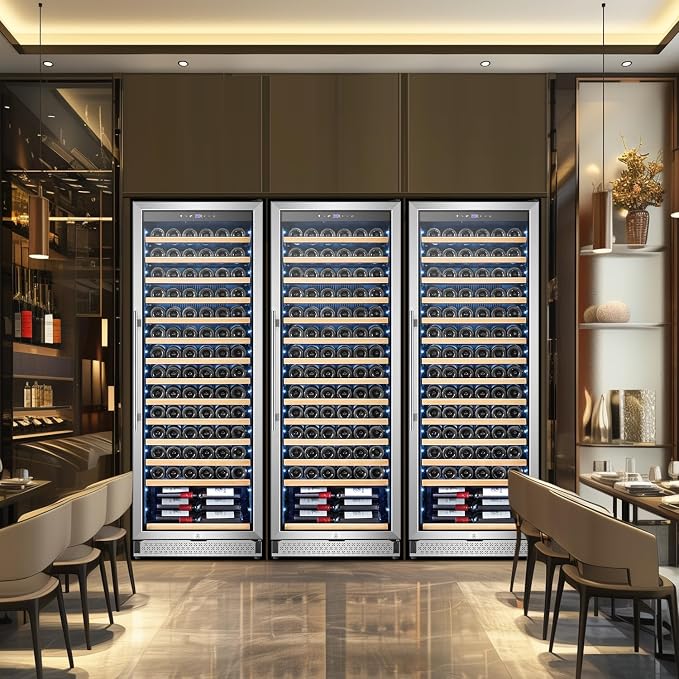 24" Wine Cooler 154-Bottle Compressor Quiet Cool | Fast cooling, low noise, smart temp memory, built-in/freestanding, fan even cooling - Image 9