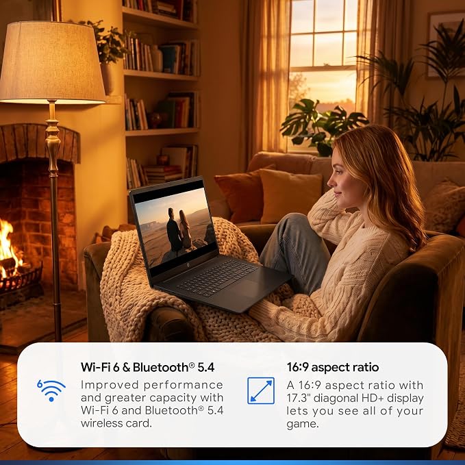 HP 2026 17.3” HD Laptop for Work & Home – 13th Gen Intel i5 Performance with Office 365 for The Web,12GB RAM 256GB SSD, Wi-Fi 6, Windows 11 Pro, Jet Black with Docking Station - Image 5