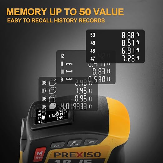 PREXISO 2-in-1 Digital Tape Measure - 16Ft Rechargeable Measuring Tape - Image 8