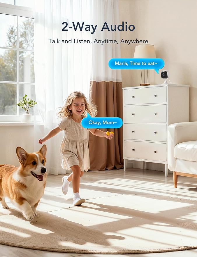 GNCC 2K Indoor Security Camera for Home, Pet Camera 2.4g/5g WiFi, Mini Dog Cam - Image 6