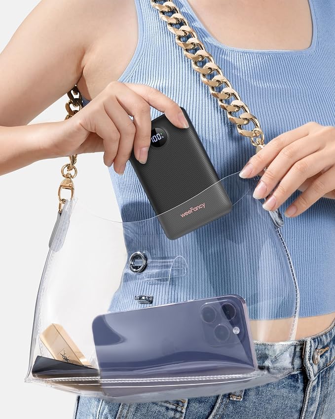 WeeFancy Mini Portable Charger with Built-in Cables 22.5W Fast Charging Power Bank USB-C Small Battery Pack 10000mAh Travel Essential Slim Battery for iPhone 17/16/15/14, Samsung 25/24, and More - Image 7