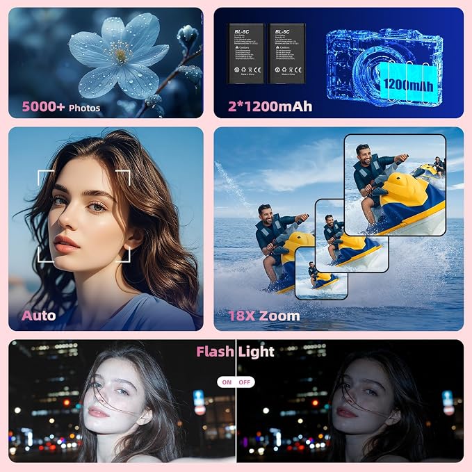 Ourlife Cameras for Photography, 5K 75MP Autofocus Vlogging Camera for YouTube - Image 2