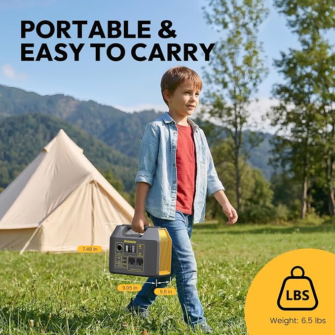 EnginStar Portable Power Station,300W Solar Generator, 110V 296Wh Power Bank Two Pure Sine Wave AC Outlet 80000mAh Lithium Battery Pack for Camping Outdoors Trip RV Hunting Vans Emergency Backup - Image 5