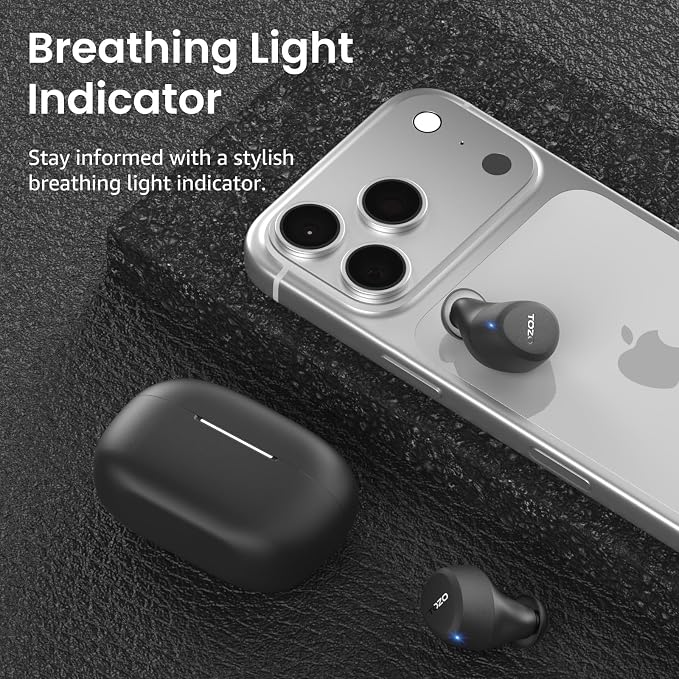 TOZO A1 Wireless Earbuds Bluetooth 5.3 Light Weight in Ear Headphones | IPX5 Waterproof, 2 Mics for AI Calls, Immersive Premium Sound Bass Ear buds with Charging Case, 32 Presets EQ via TOZO App - Image 6