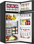 EUHOMY Mini Fridge with Freezer, 4.5 Cu.Ft Mini Refrigerator fridge, 2 door For Bedroom/Dorm/Office/Apartment - Food Storage or Cooling drinks, Black by EUHOMY