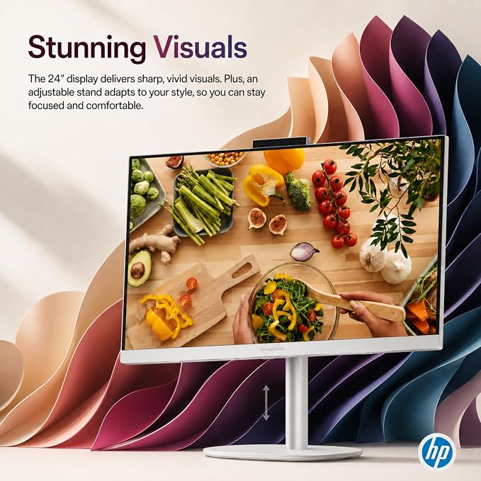 HP OmniStudio 24" Full HD All-in-OneDesktop Computer, 16GB DDR5 RAM, Intel Quad-Cores, 128GB SSD, WiFi6, Keyboard & Mouse, Windows 11 - Image 7
