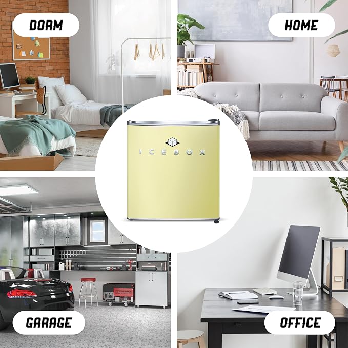 ICEBOX 1.7 Cu. Ft. Compact Refrigerator, ENERGY STAR Certified Small Refrigerator, Single Door Mini Fridge with Chiller Compartment, R600a Refrigerant, IBCR17SUN, Sun Yellow - Image 5