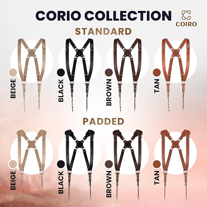 C Coiro Dual Camera Harness Shoulder Leather Camera Strap - Image 8