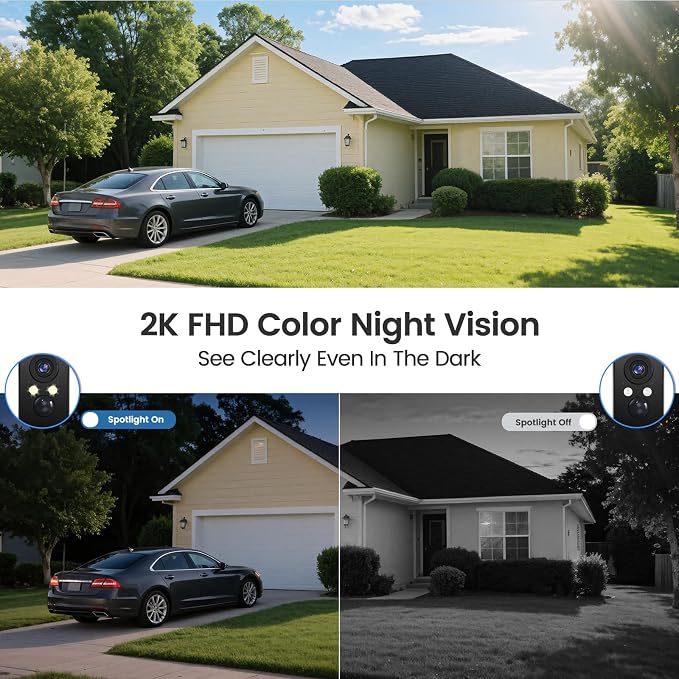 360° View Wireless Outdoor Security Camera, No Subscription Free 7-Day Cloud/SD - Image 4