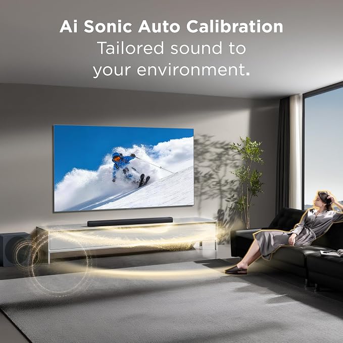 TCL Design Series Bang & Olufsen A65K | 3.1 Sound Bar with Wireless Subwoofer for Smart TV | Ultra Slim Dolby Atmos DTS:X AI Calibration | 460W Bluetooth Home Theater Audio System | 2026 Model - Image 12