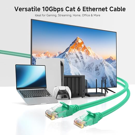Cable Matters 10Gbps Snagless Short Cat 6 Ethernet Cable - 2ft - Image 2