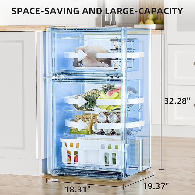 Antarctic Star Compact Refrigerator with Freezer,2 Door Mini Fridge,Adjustable Shelf,Adjustable Thermostat,for Bedroom,Office,Dorm,Kitchen,3.2 Cu.Ft.GREY - Image 5