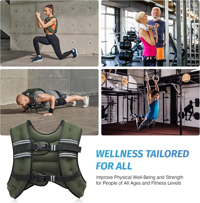 ZELUS Weighted Vest, 6lb/8lb/12lb/16lb/20lb/25lb/30lb Weight Vest - Image 6