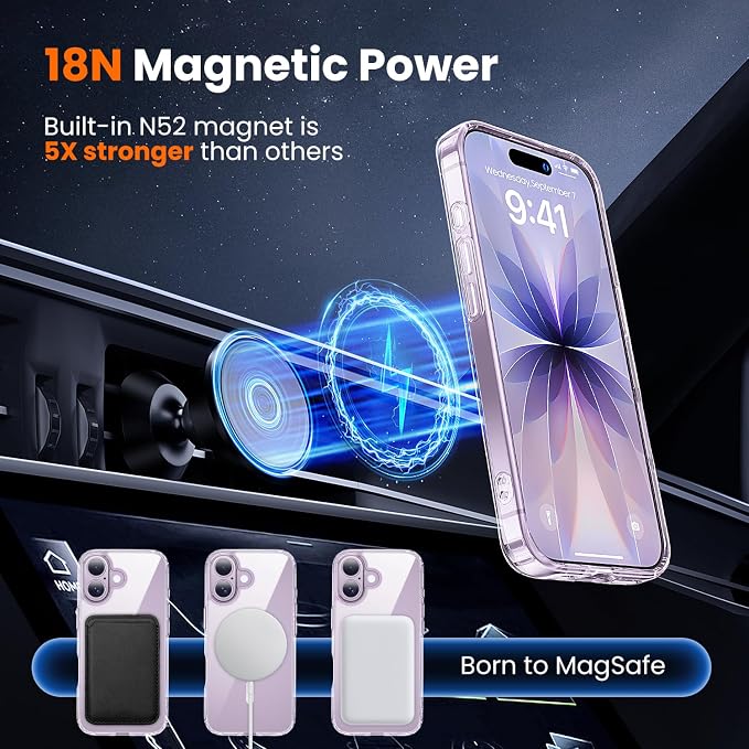 toushion 3 in 1 for iPhone 17 Case Clear, Fits MagSafe, Not Yellowing, Screen - Image 4