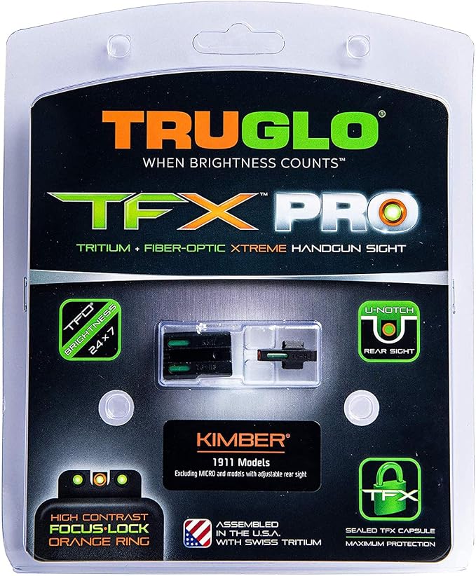 Truglo TFX PRO Handgun Sight, Glowing Shock Proof Tritium and Fiber Optic Night - Image 8