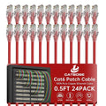 0.5 Foot Cat6 Patch Cables, Solid Pure Copper Patch Cord, Cat 6 Ethernet Cable by CatBose