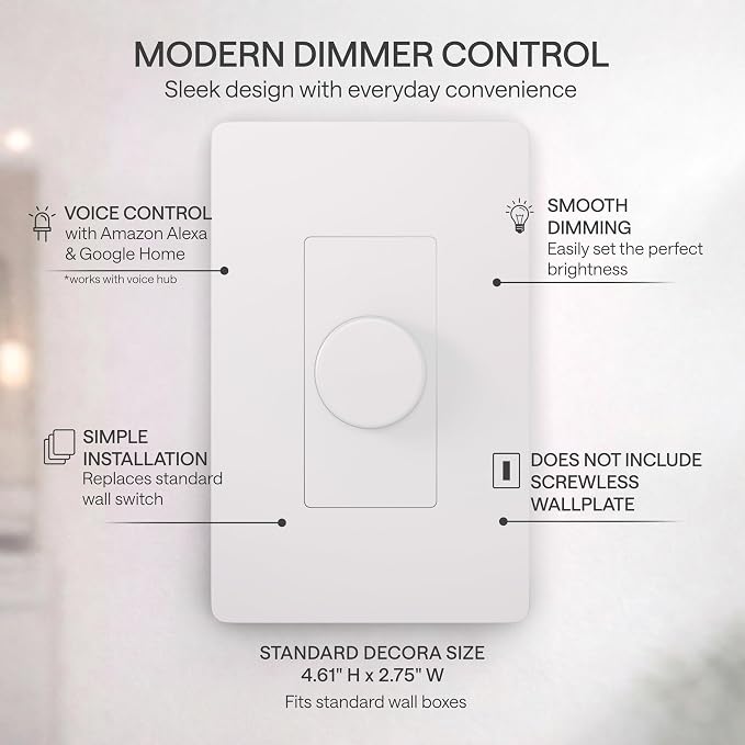 Insteon i3 Dial Smart Dimmer Light Switch, Smart Home and Electronics Rotary - Image 2
