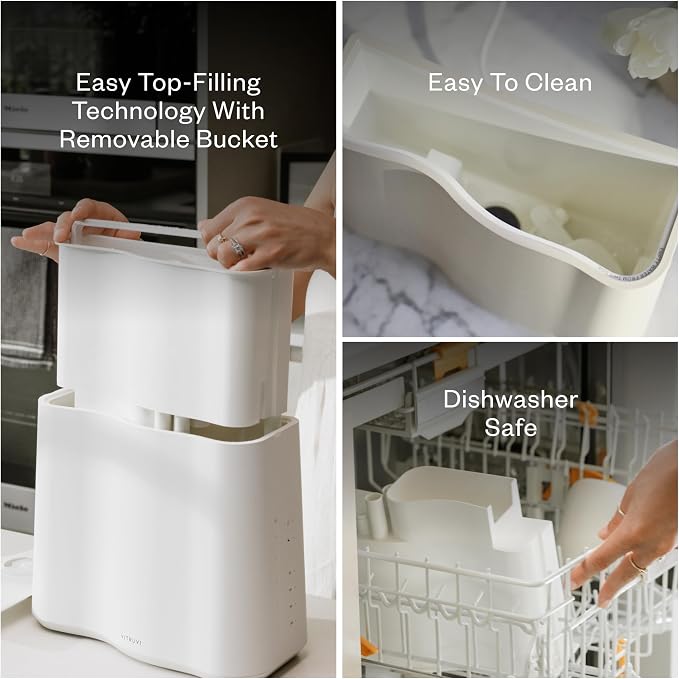 Vitruvi Cloud Bedside Humidifier, White Humidifier, 24 Hr Run Time, 602ft Coverage, Large Home Bedroom, Baby Room - Includes 3 Month Filter - Image 4