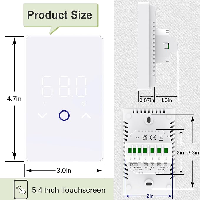 MAXKOSKO 2Pcs WiFi Smart Thermostat - Image 3