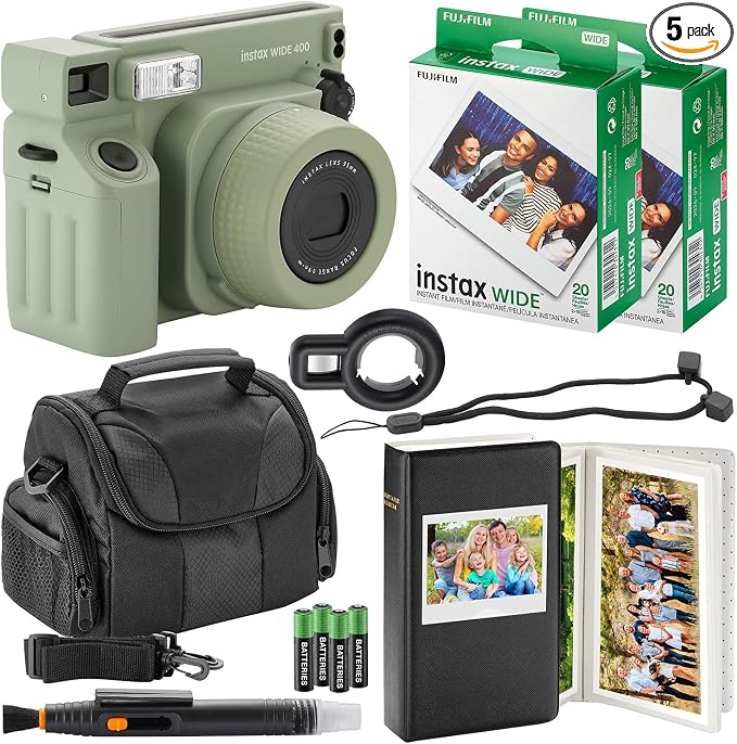Fujifilm Instax Wide 400 Instant Camera + Camera Case + 4 AA Batteries + Photo by FUJIFILM