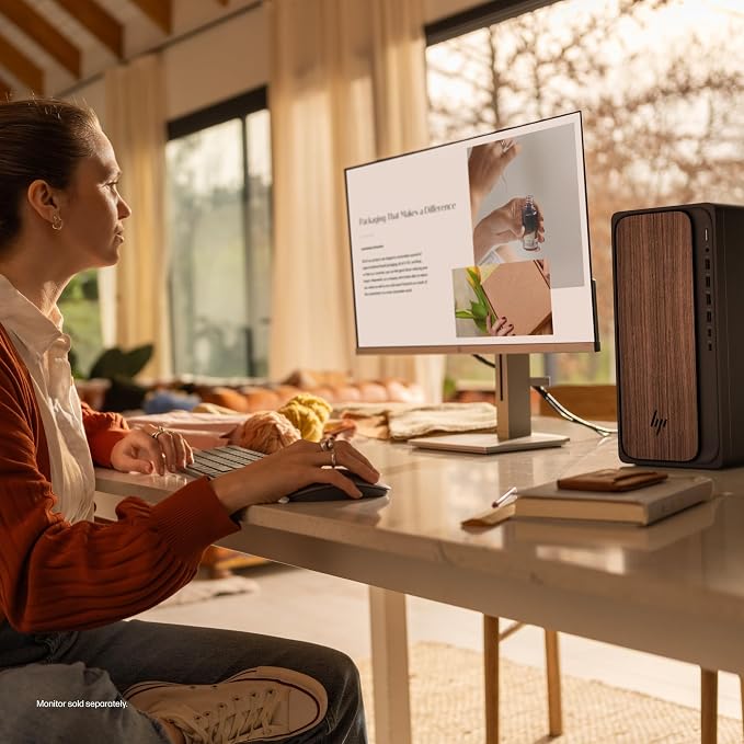 HP OmniDesk Desktop PC, Intel Core Ultra 7 265, 32 GB RAM, 2 TB SSD, Intel Graphics, Windows 11 Home, Microsoft Copilot, Dark Wood, M03-0060 (2025) - Image 11